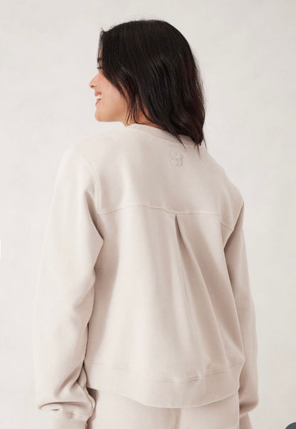 Alba Seamed Fleece Top Almond