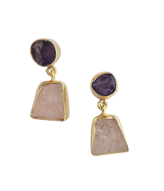 Natural stone gemstone earrings