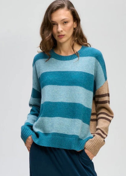Groove stripe crew jumper LC8186