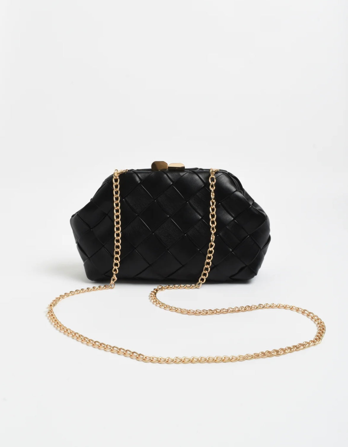 Amelie weave clutch bag