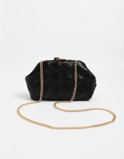 Amelie weave clutch bag