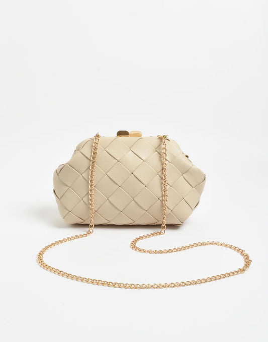 Amelie weave clutch bag