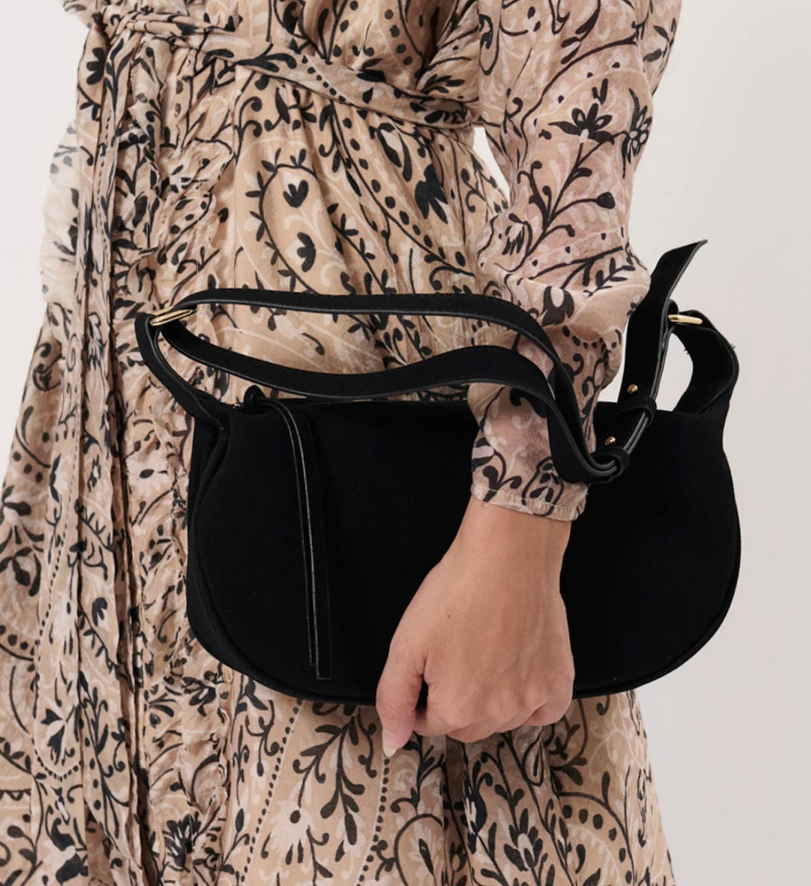 Noah mini faux suede handbag