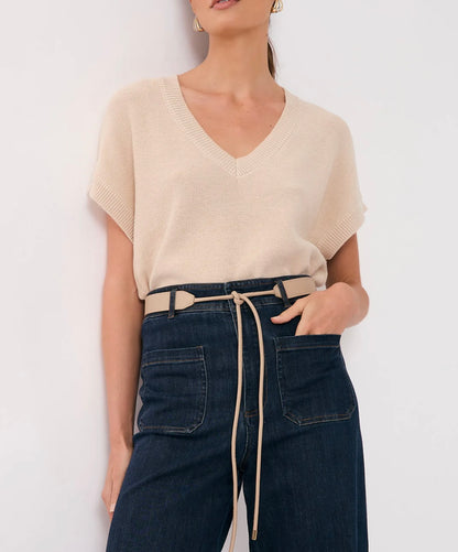 Tie front wide back belt