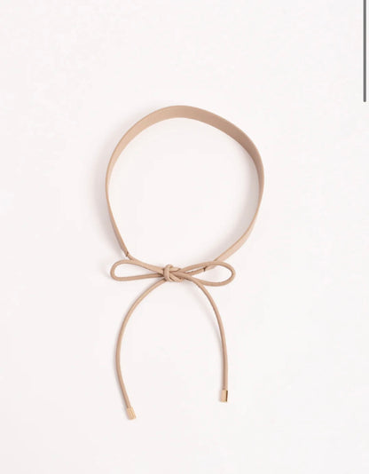 Tie front wide back belt